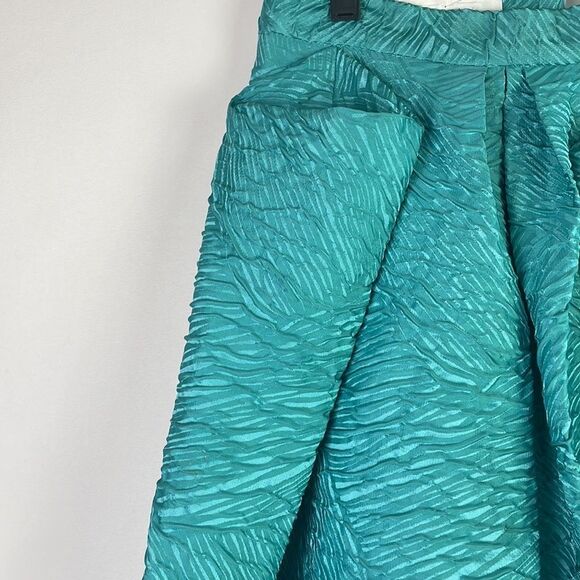 STOGOVA Teal Pleated A Line Skirt - Picture 2 of 6